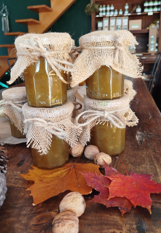 Confiture pommes rhubarbe aux épices de Noël